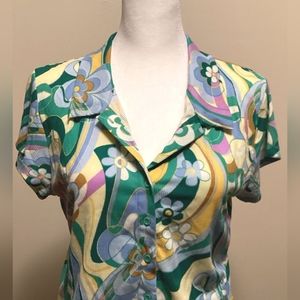 Floral Button Down Crop Top - NWT Sizes XS, S, M, L, XL